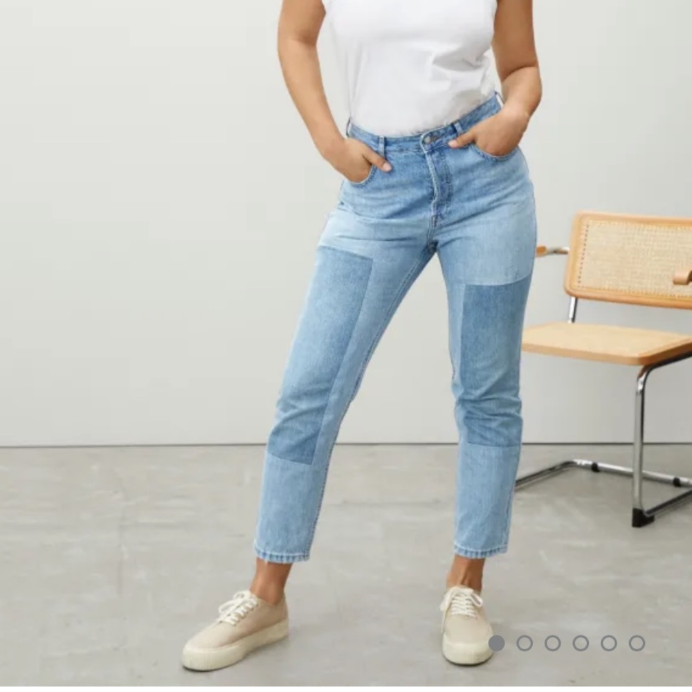 Everlane Curvy 90s cheeky jean patched blue size 31 ankle cropped